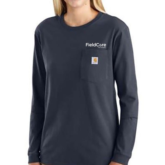 LADIES CARHARTT LONG SLEEVE TSHIRT WITH POCKET